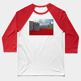 Red Poppies At The Tower Of London Baseball T-Shirt